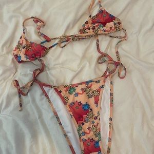 Heavy Manners BOTTOMS ONLY side tie full bottoms size medium octopus print